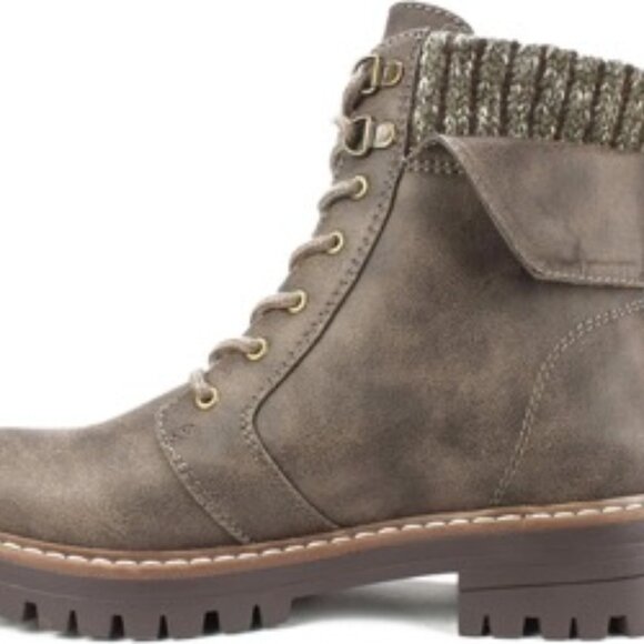 CLIFFS BY WHITE MOUNTAIN Mandy Women's Casual Lace-up Ankle Boot Stone 6M - Picture 4 of 6